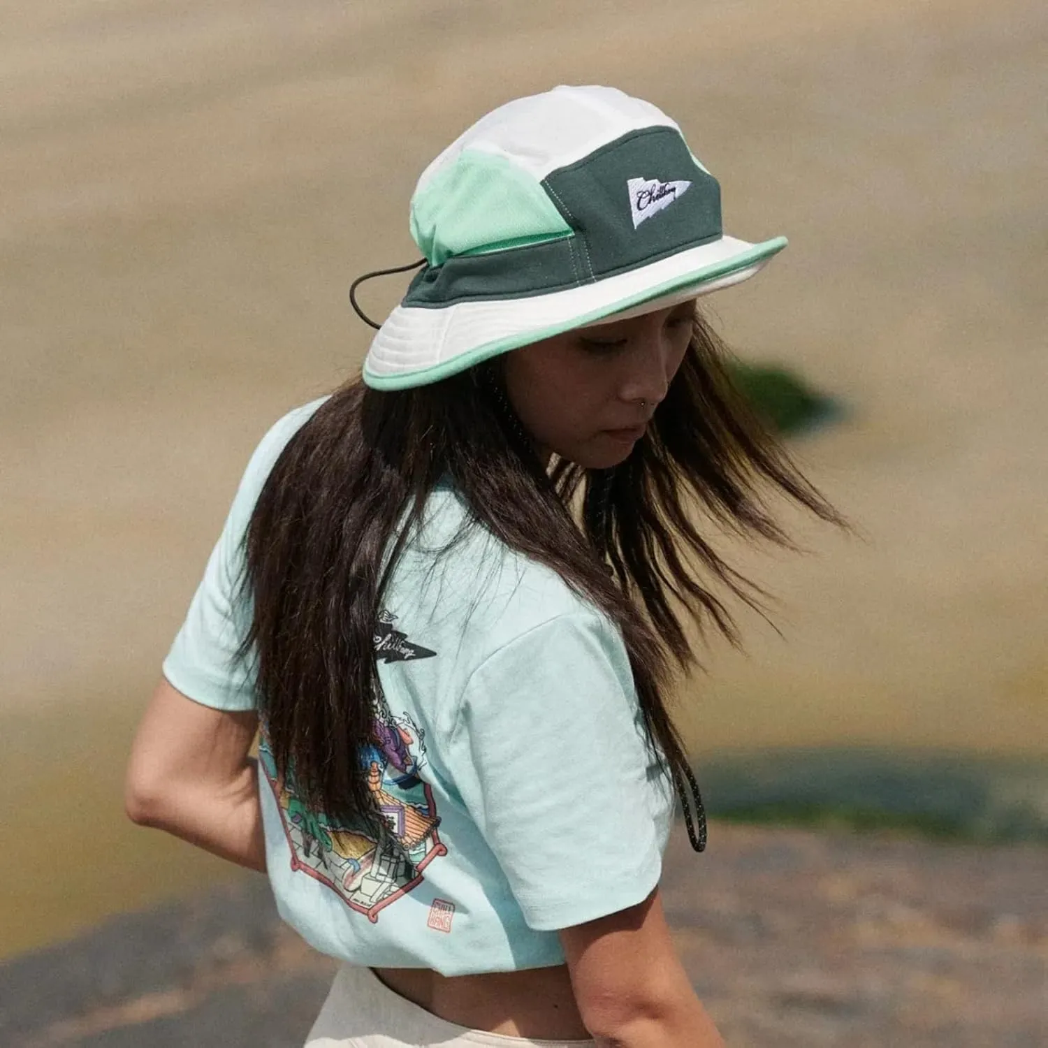 Color-Blocked Fisherman Style Sun Hat for Outdoor Camping, Surfing & Vacations - Wide Brim, UV Protective, Anti-Slip