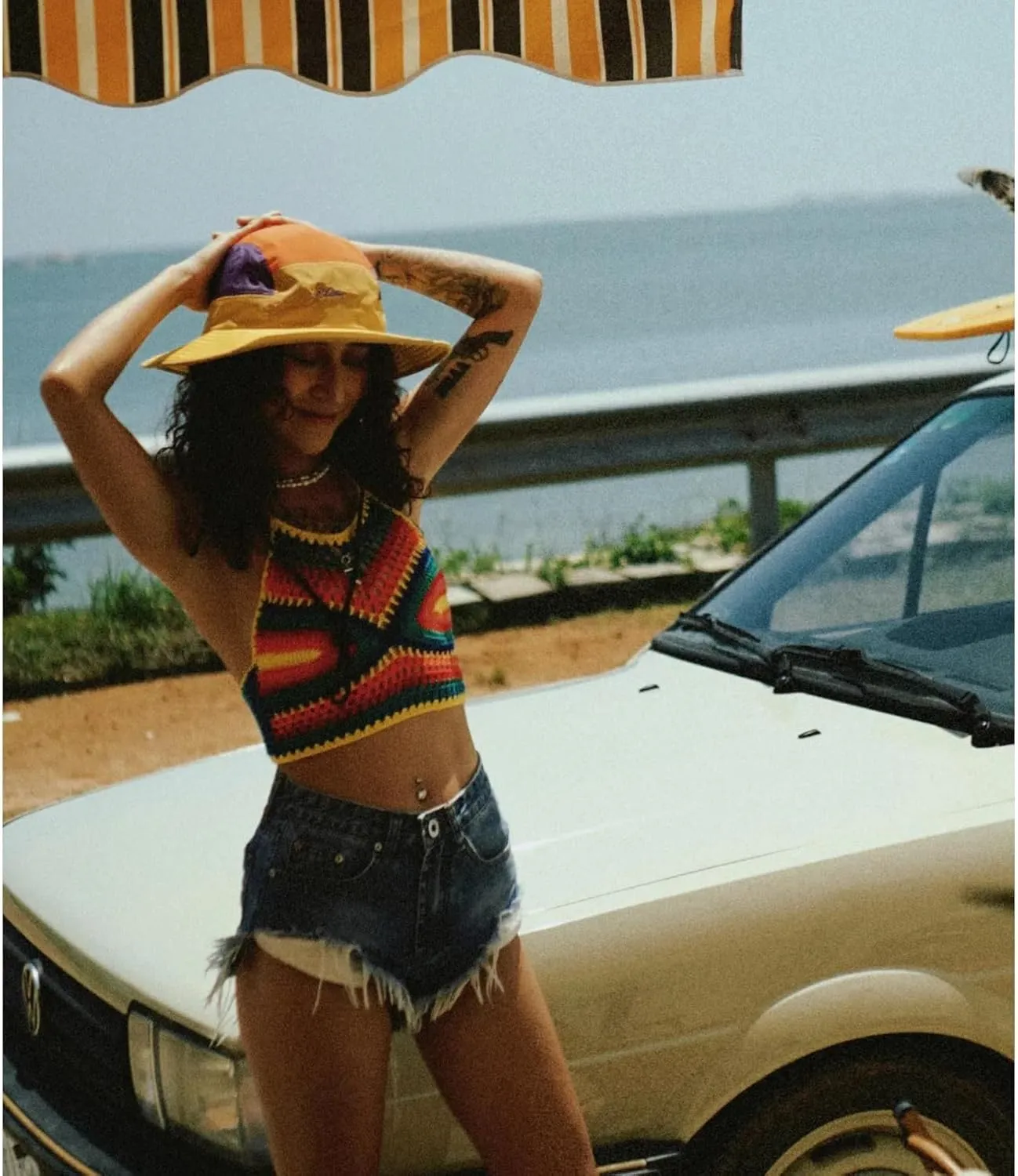 Color-Blocked Fisherman Style Sun Hat for Outdoor Camping, Surfing & Vacations - Wide Brim, UV Protective, Anti-Slip