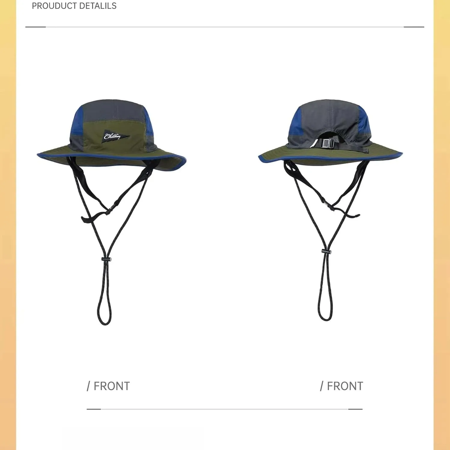 Color-Blocked Fisherman Style Sun Hat for Outdoor Camping, Surfing & Vacations - Wide Brim, UV Protective, Anti-Slip