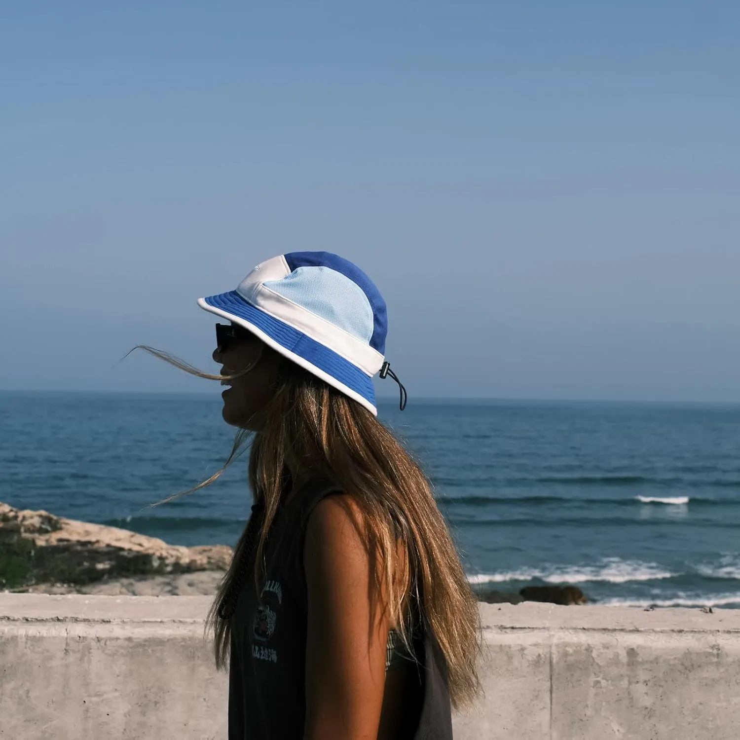 Color-Blocked Fisherman Style Sun Hat for Outdoor Camping, Surfing & Vacations - Wide Brim, UV Protective, Anti-Slip