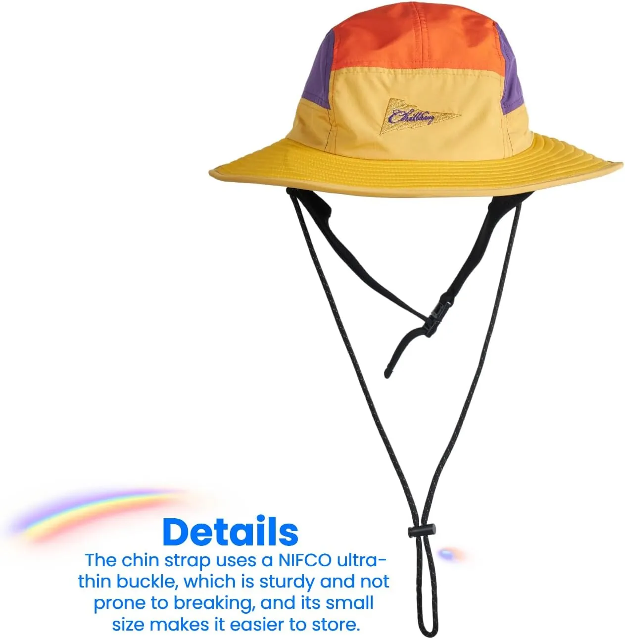 Color-Blocked Fisherman Style Sun Hat for Outdoor Camping, Surfing & Vacations - Wide Brim, UV Protective, Anti-Slip