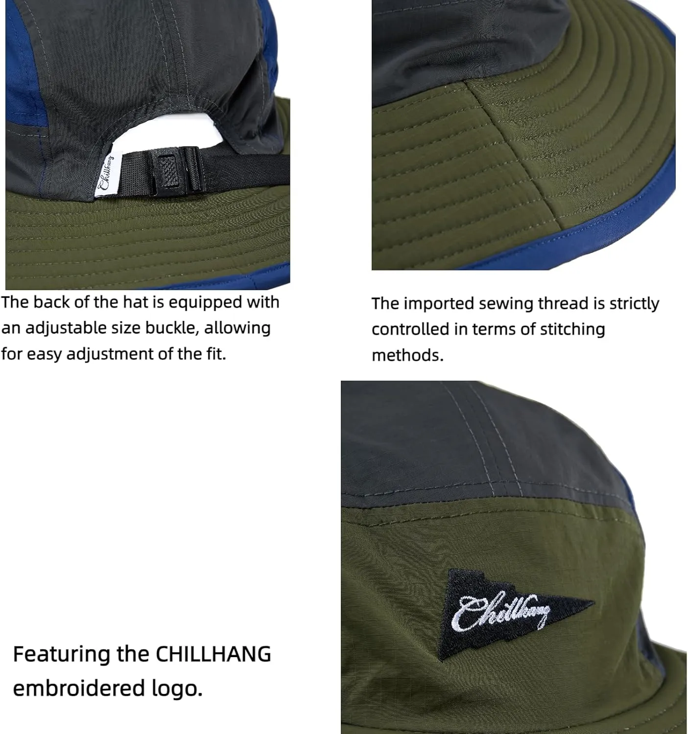 Color-Blocked Fisherman Style Sun Hat for Outdoor Camping, Surfing & Vacations - Wide Brim, UV Protective, Anti-Slip