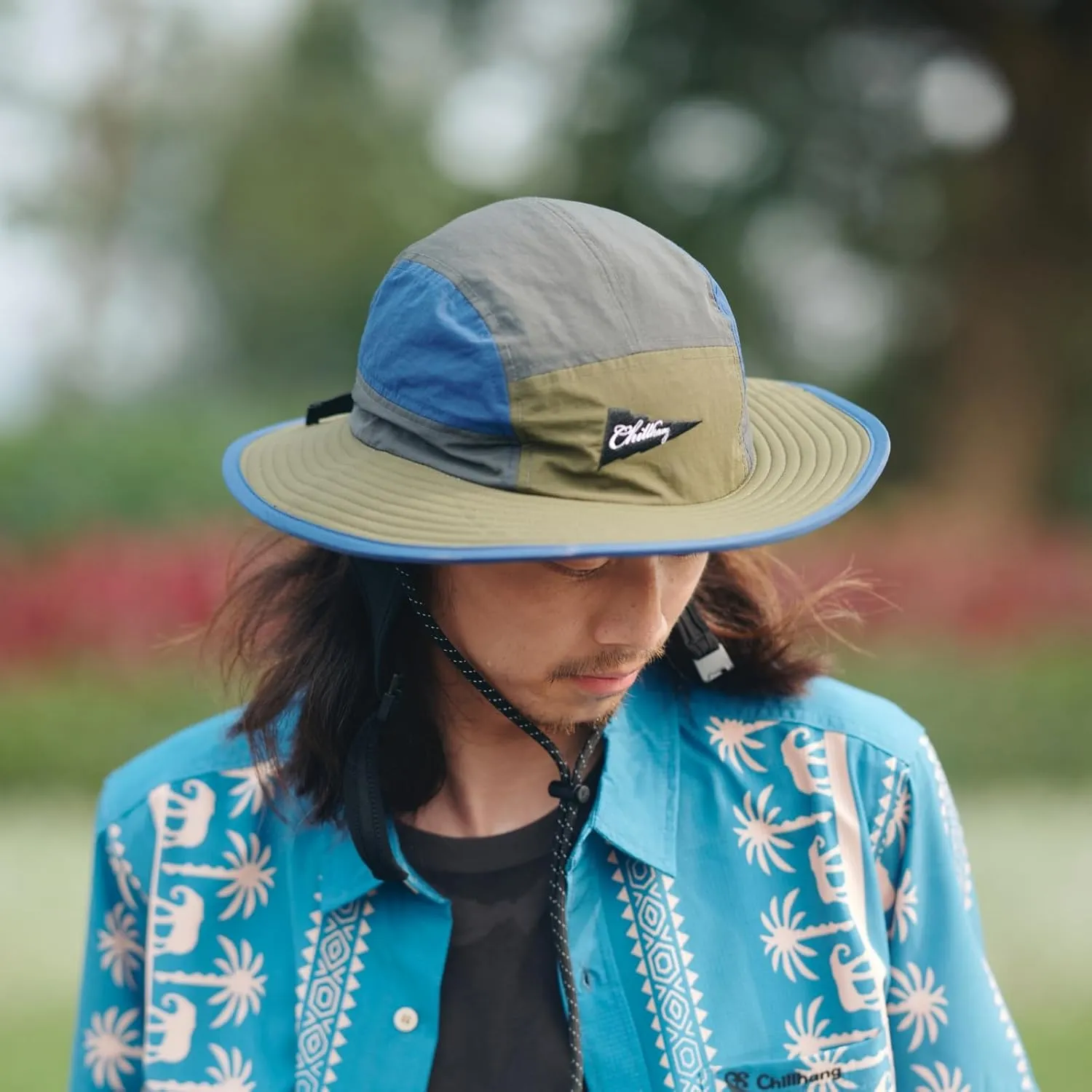 Color-Blocked Fisherman Style Sun Hat for Outdoor Camping, Surfing & Vacations - Wide Brim, UV Protective, Anti-Slip