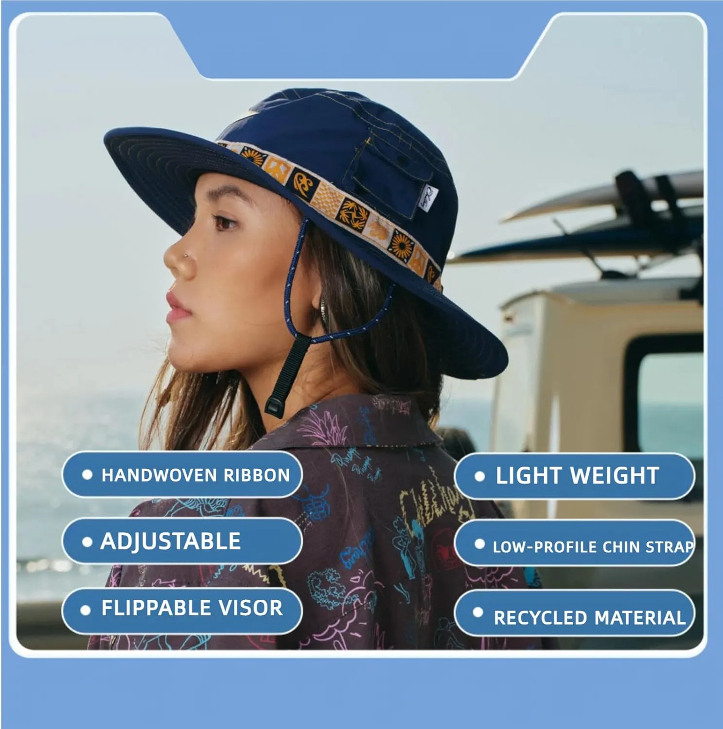 Color-Blocked Fisherman Style Sun Hat for Outdoor Camping, Surfing & Vacations - Wide Brim, UV Protective, Anti-Slip