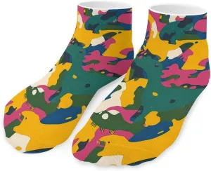 Colorful Camouflage Pattern Unisex Ankle Socks Low Cut Funny Print Athletic No Show Stocking