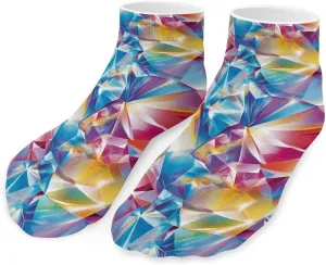 Colorful Diamond Low Cut Ankle Socks Non Slip Invisible Liner Sock Pack Casual Socks For Men Women