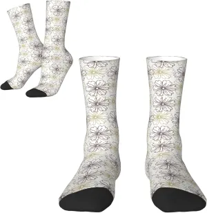 Colorful Floral Flowers Pattern Fun Novelty Socks For Women Men Retro Crew Socks Sporty Calf Socks Casual Socks Women