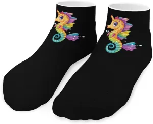 Colorful Seahorse Ankle Socks Breathable Low Cut Sports Socks Casual No Show Sock for Women Men