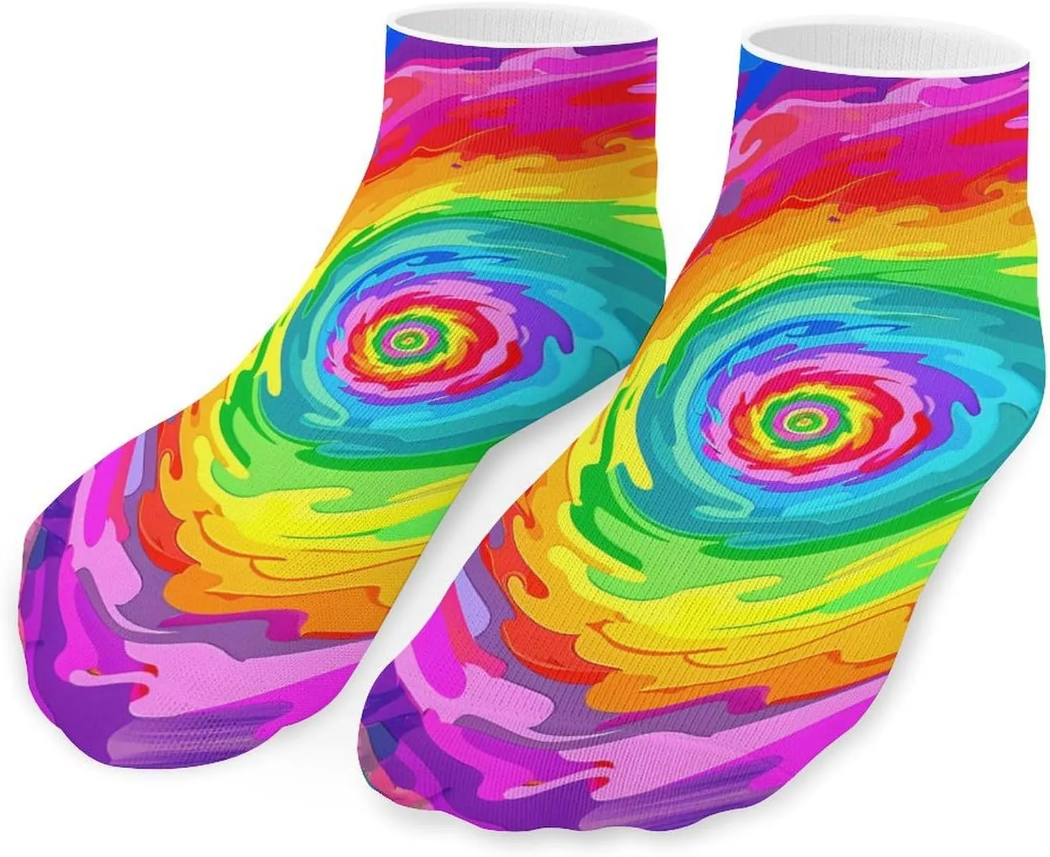 Colorful Tie Dye Ankle Socks Breathable Low Cut Sports Socks Casual No Show Sock for Women Men