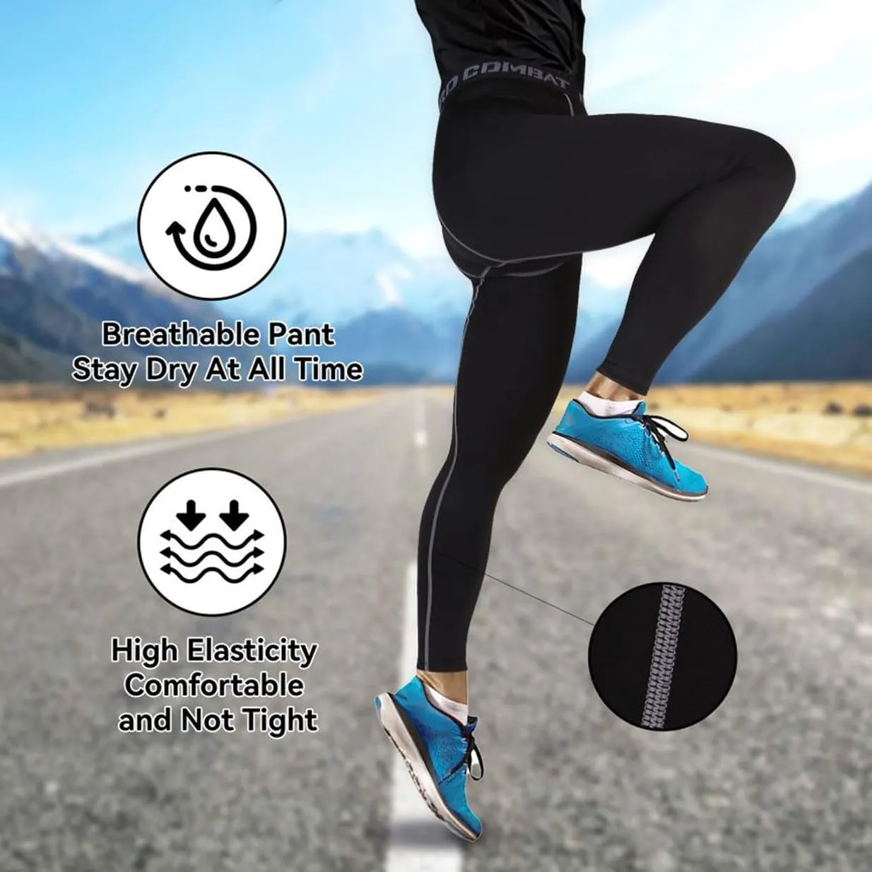Compression Pants Men Running Tights Leggings Athletic Baselayer for Training Running Basketball Yoga
