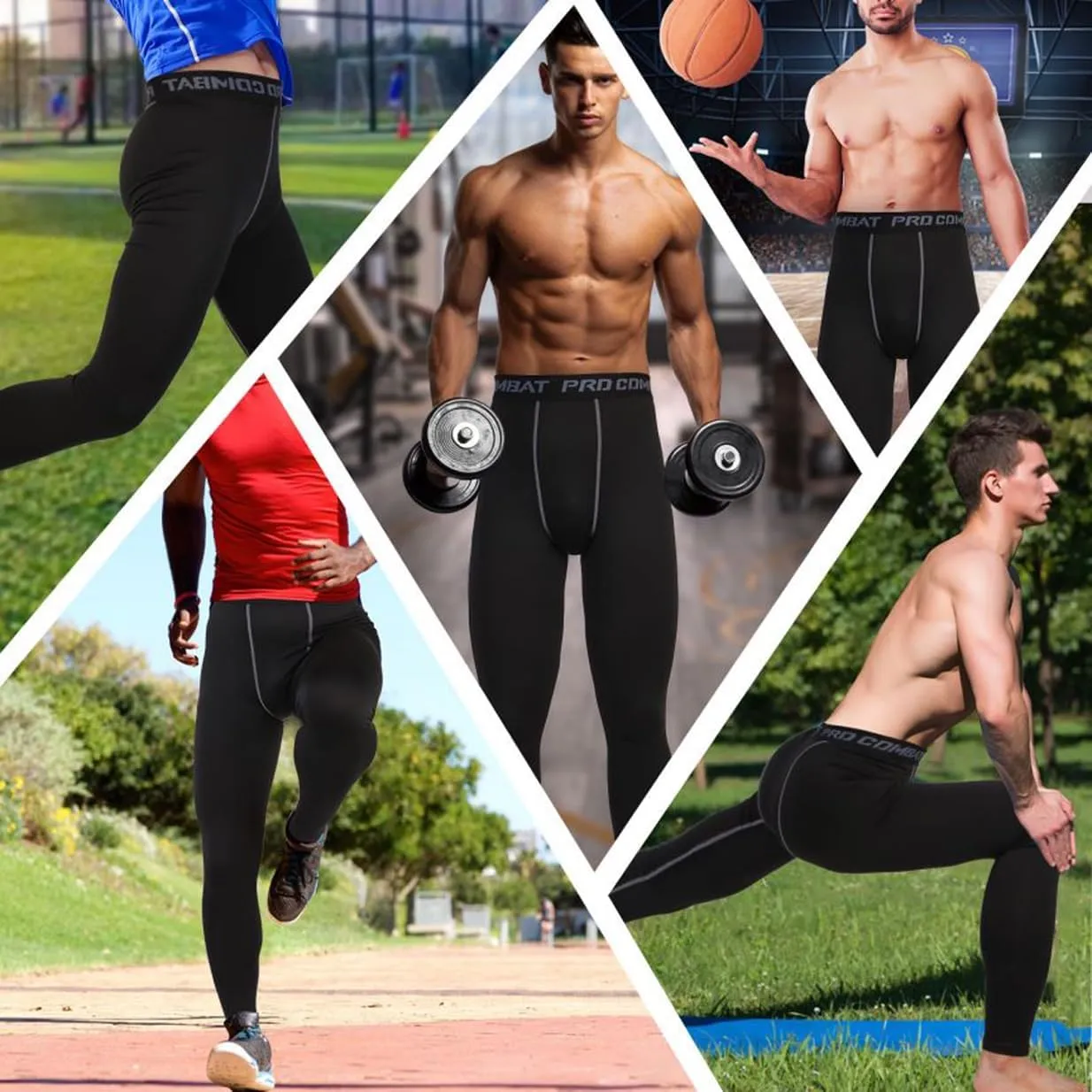 Compression Pants Men Running Tights Leggings Athletic Baselayer for Training Running Basketball Yoga