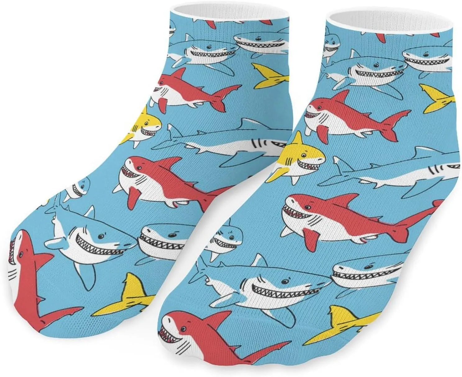 Cool Shark Ankle Socks Breathable Low Cut Sports Socks Casual No Show Sock for Women Men