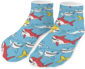 Cool Shark Ankle Socks Breathable Low Cut Sports Socks Casual No Show Sock for Women Men