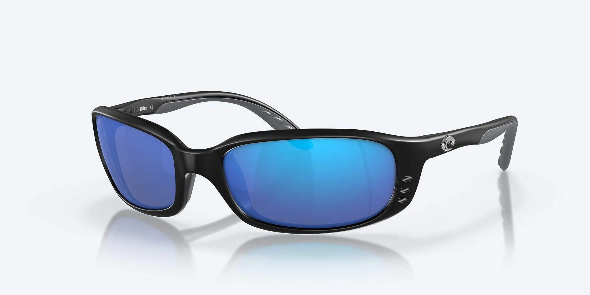 Costa Brine Matte Black Frame Sunglasses – Blue Mirror 580G Lenses for Enhanced Clarity and UV Protection