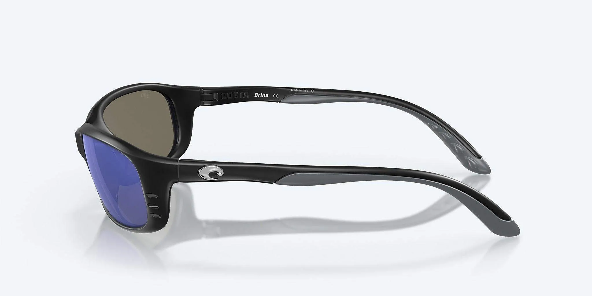 Costa Brine Matte Black Frame Sunglasses – Blue Mirror 580G Lenses for Enhanced Clarity and UV Protection