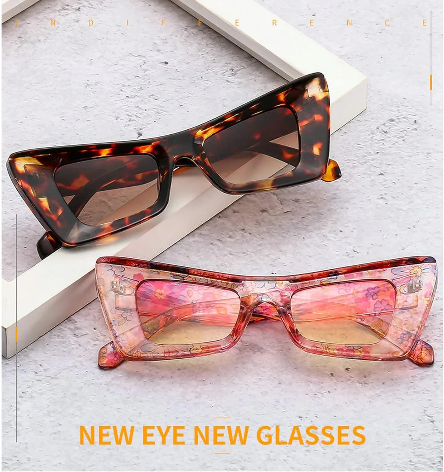 COTIA Cat Eye Sunglasses Women Fashion Vintage Square Men Personality Design Sun Glasses UV400 Eyewear