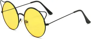 COTIA Cute Round Punk Sunglasses Women 2023 Cat Eye Sun Glasses for Ladies Vintage Eyewear Shades UV400