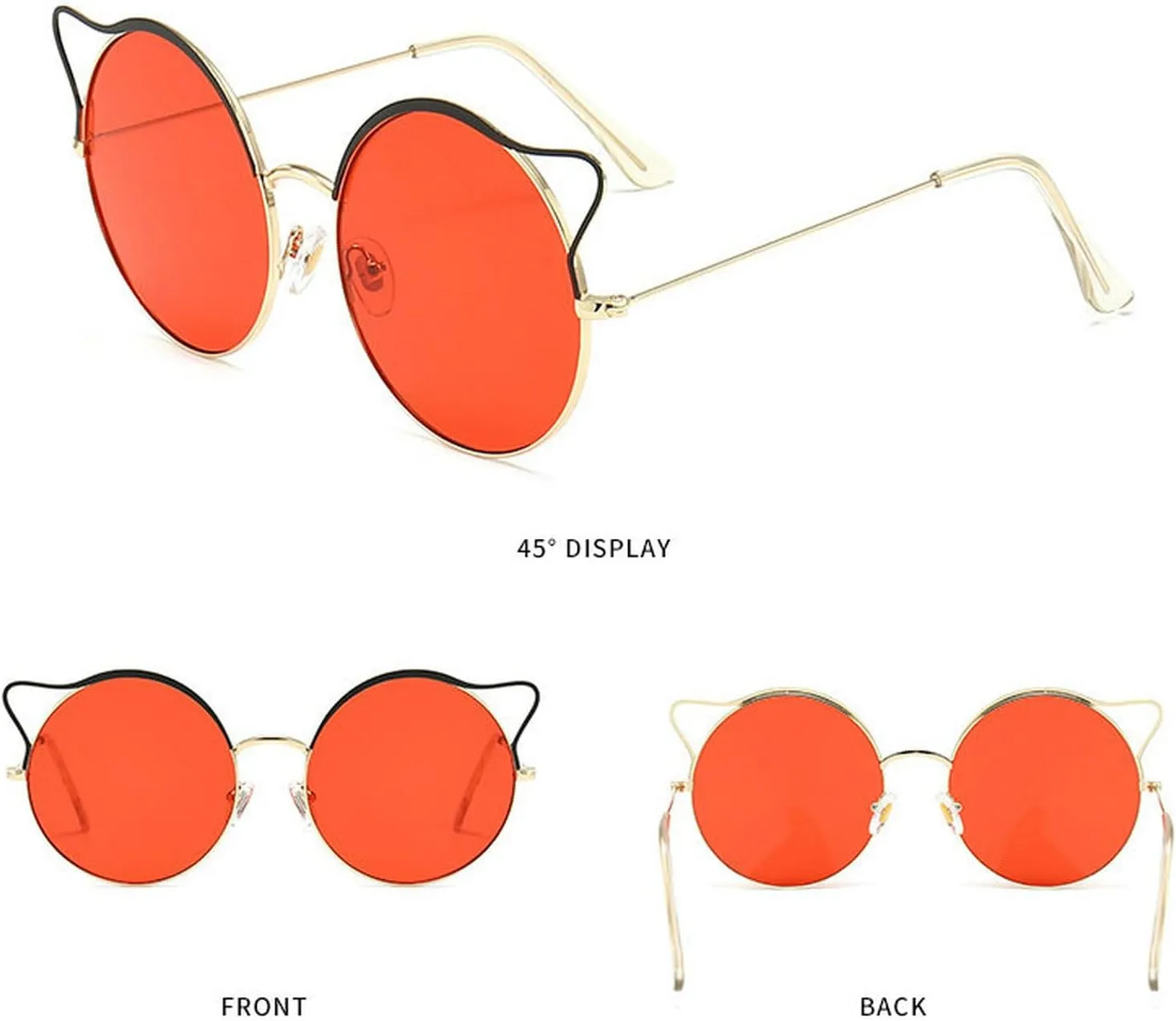 COTIA Cute Round Punk Sunglasses Women 2023 Cat Eye Sun Glasses for Ladies Vintage Eyewear Shades UV400