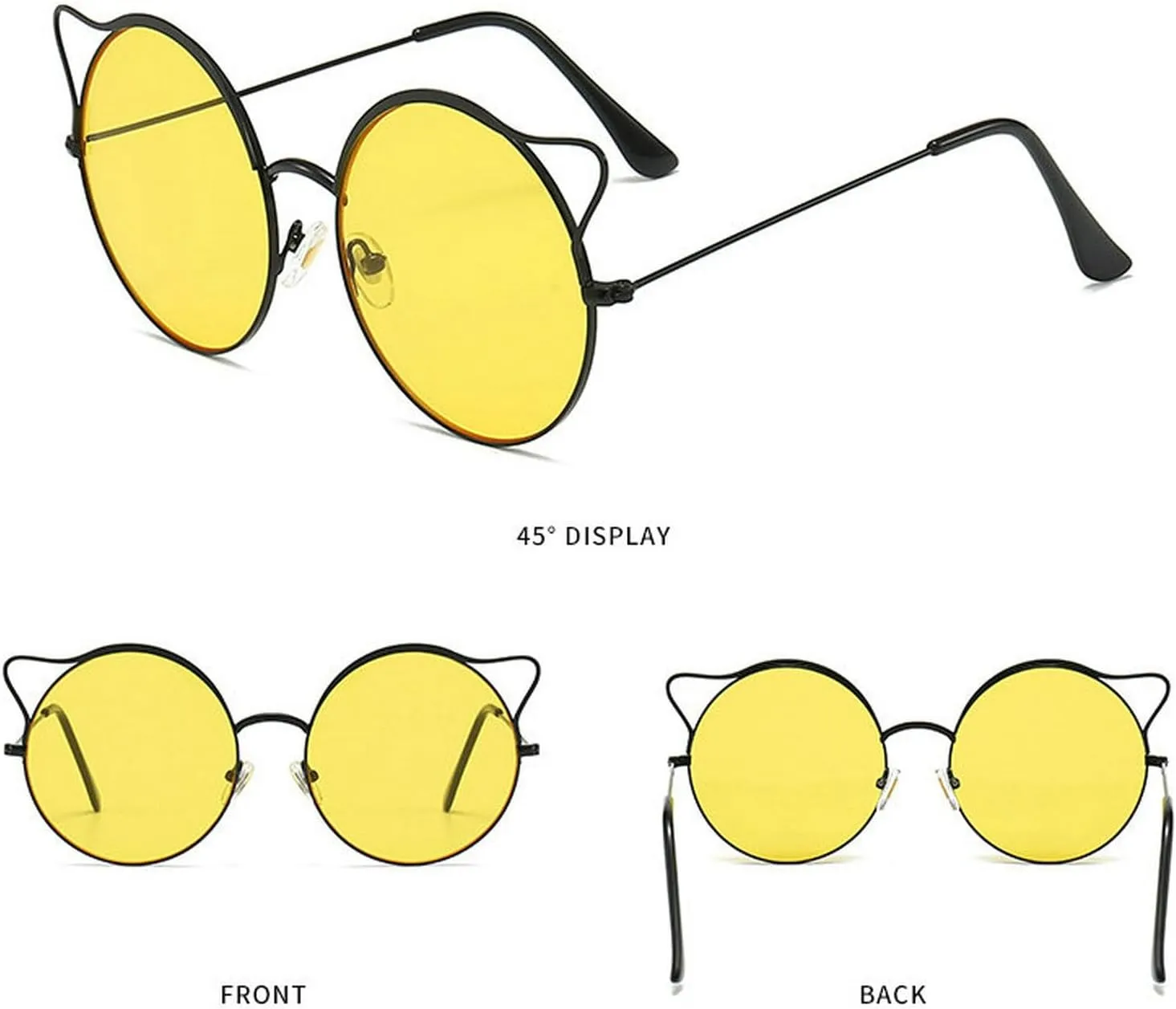 COTIA Cute Round Punk Sunglasses Women 2023 Cat Eye Sun Glasses for Ladies Vintage Eyewear Shades UV400