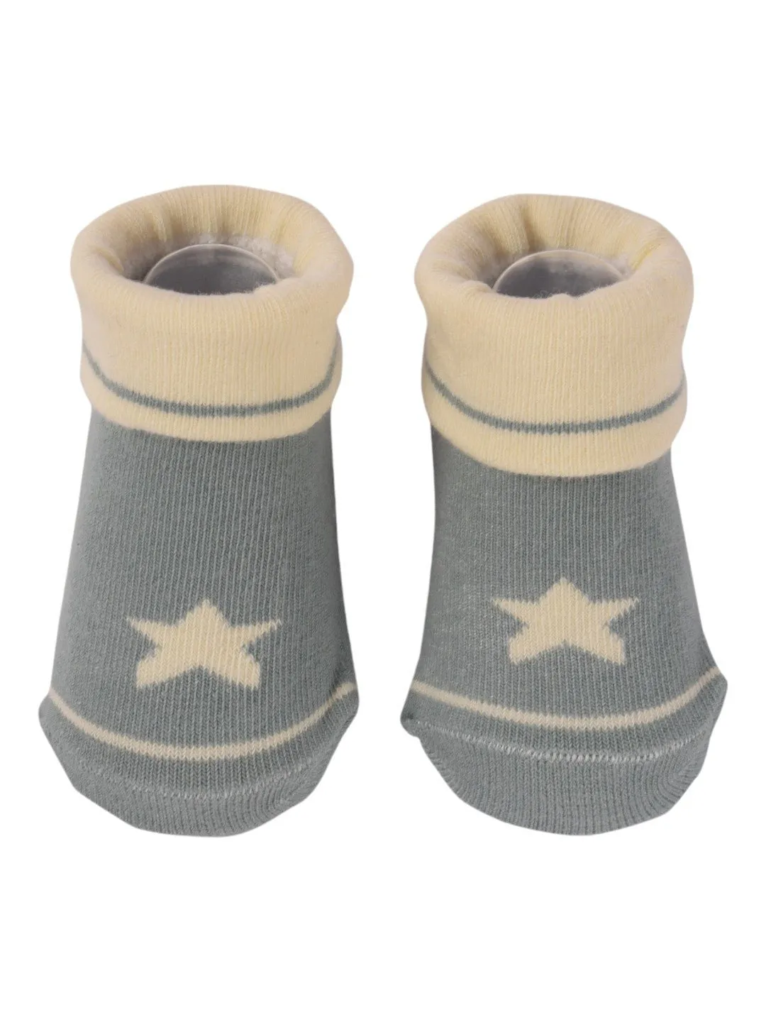 Cotton Star Themed Blue Socks For Boys
