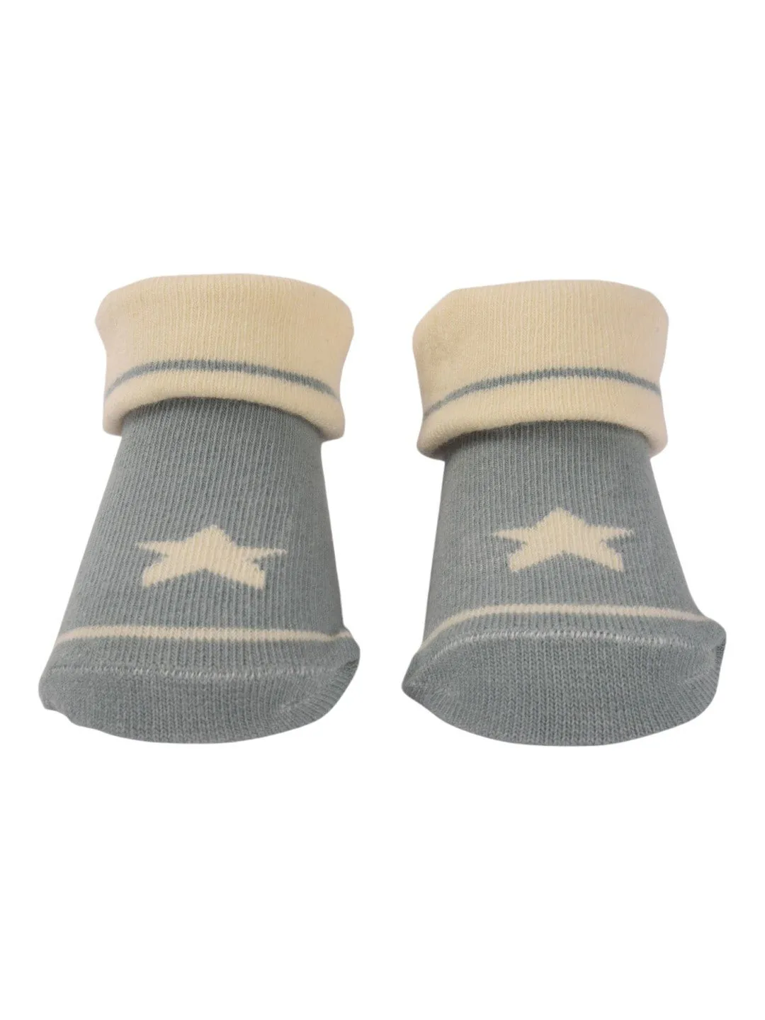 Cotton Star Themed Blue Socks For Boys