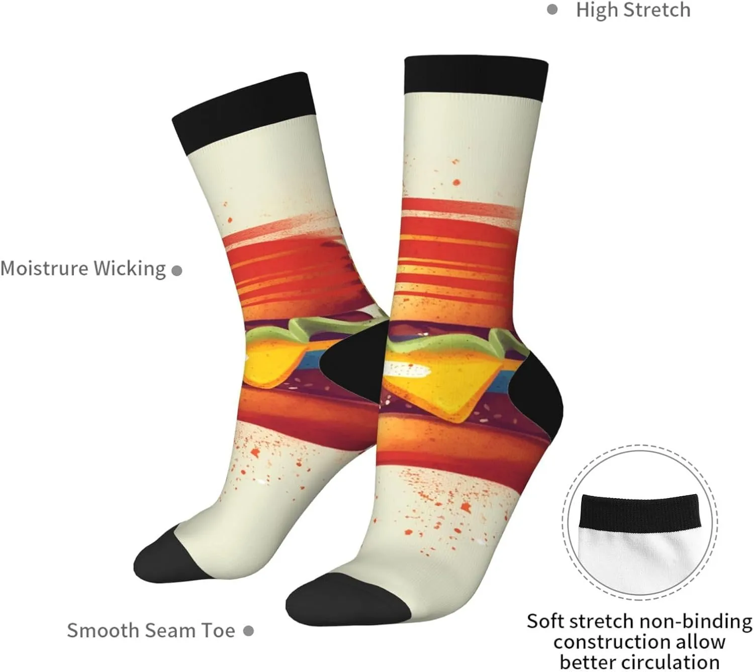 Crew Athletic Socks Moisture-Wicking Running Sock Tomorrow I'll Start Running Casual Calf Socks for Men Women