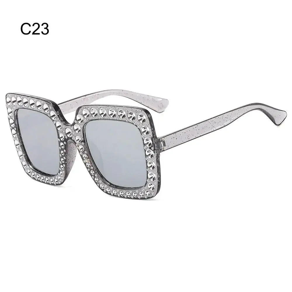 Crystal Oversized Sunglasses for Women with Rhinestones