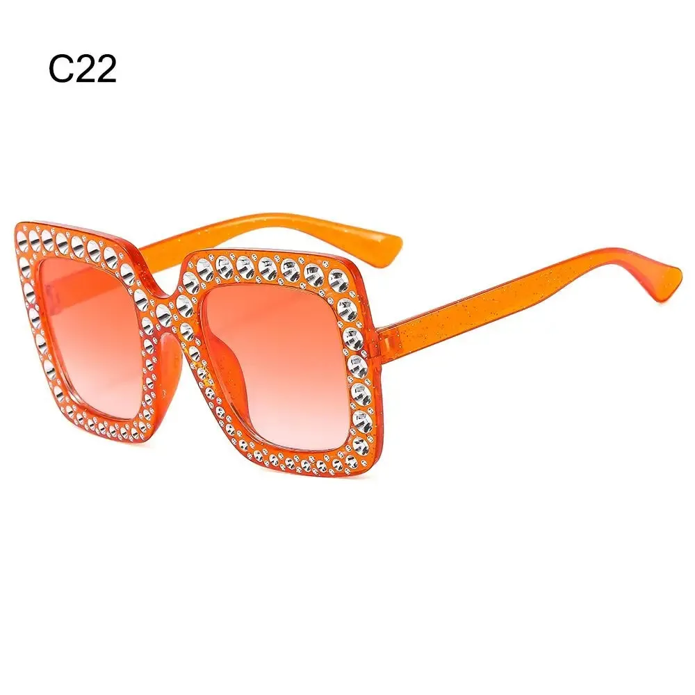 Crystal Oversized Sunglasses for Women with Rhinestones