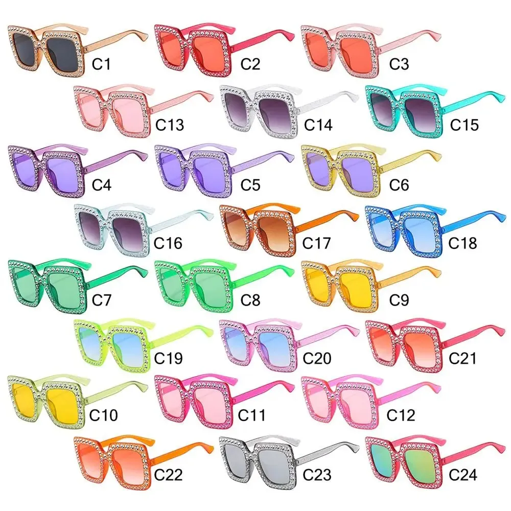Crystal Oversized Sunglasses for Women with Rhinestones