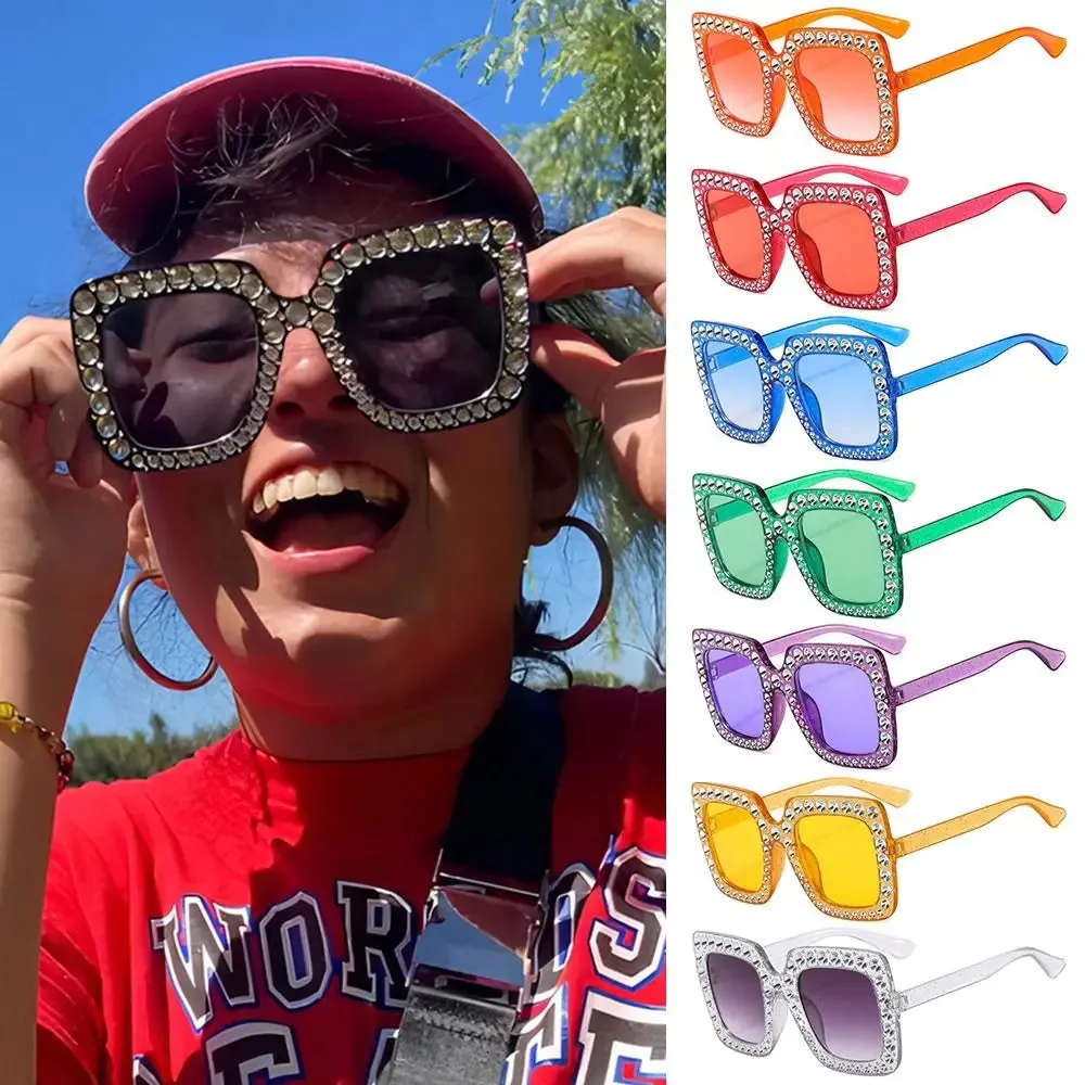 Crystal Oversized Sunglasses for Women with Rhinestones