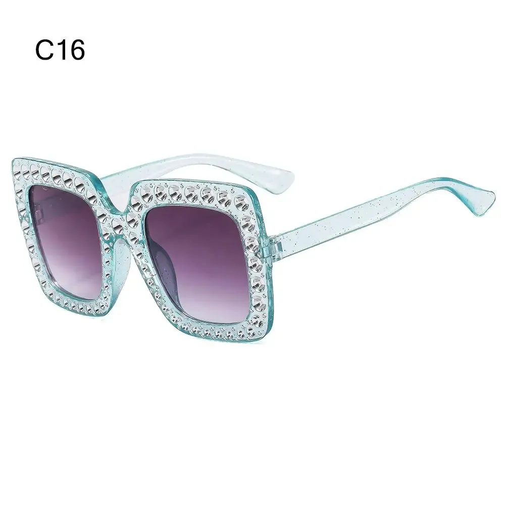 Crystal Oversized Sunglasses for Women with Rhinestones