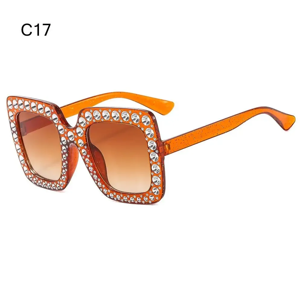 Crystal Oversized Sunglasses for Women with Rhinestones