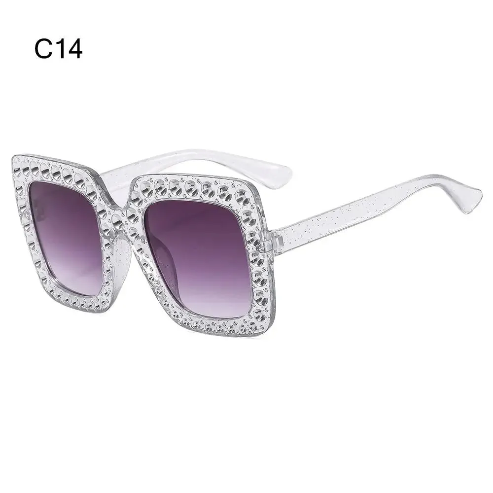 Crystal Oversized Sunglasses for Women with Rhinestones