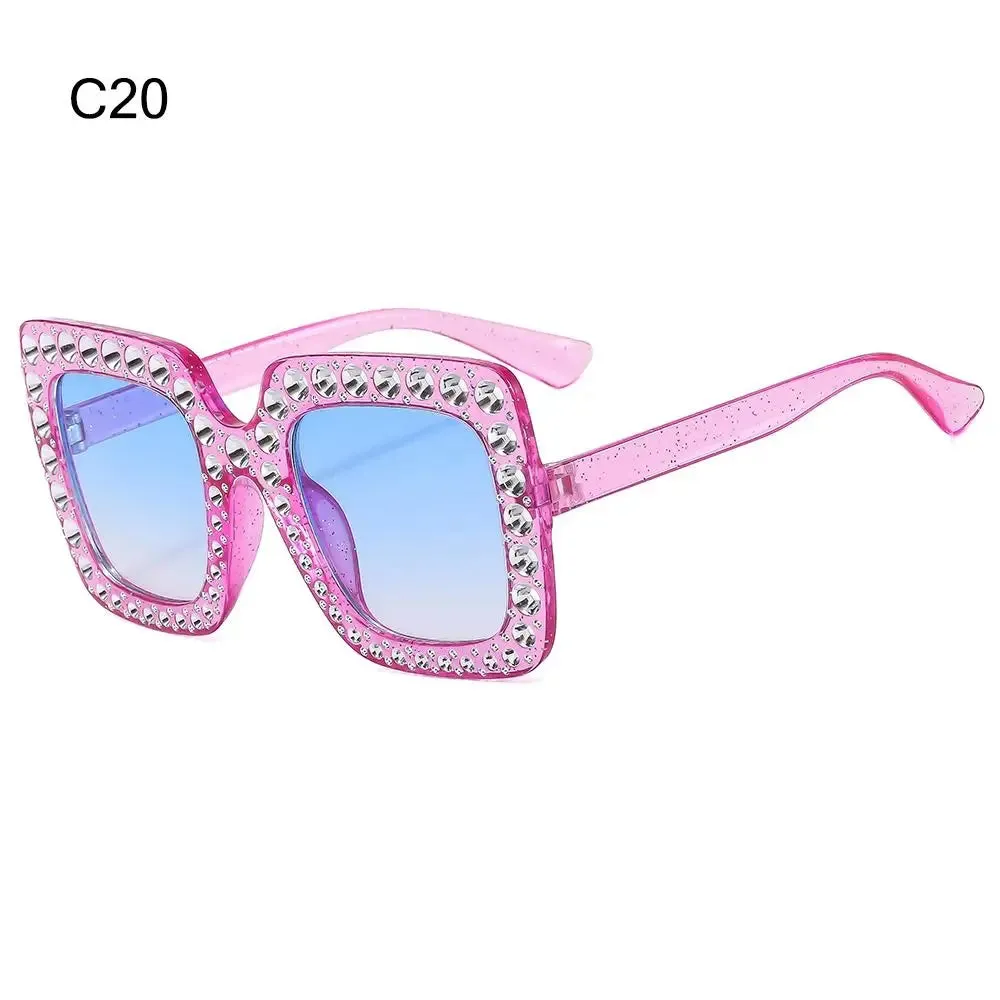 Crystal Oversized Sunglasses for Women with Rhinestones