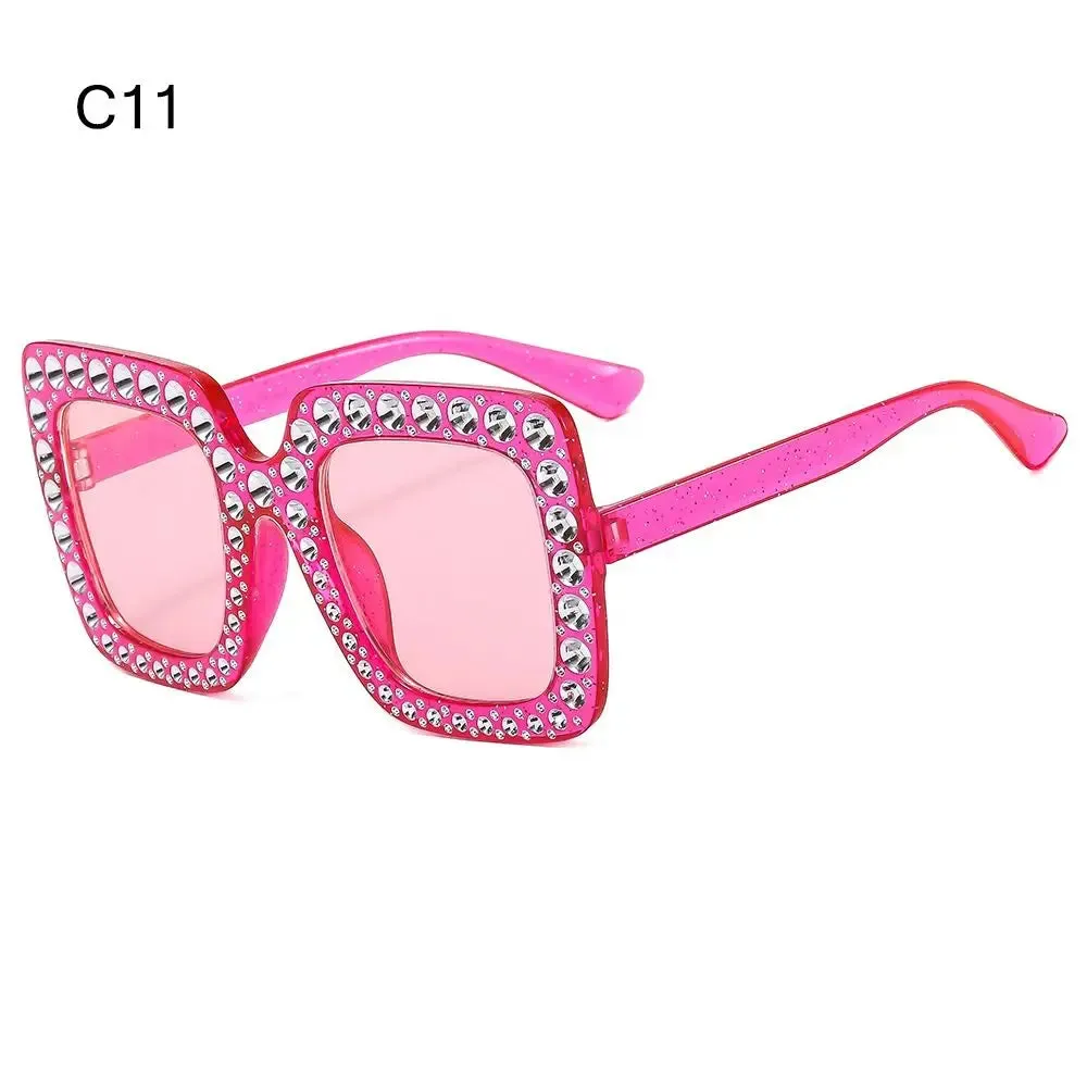 Crystal Oversized Sunglasses for Women with Rhinestones