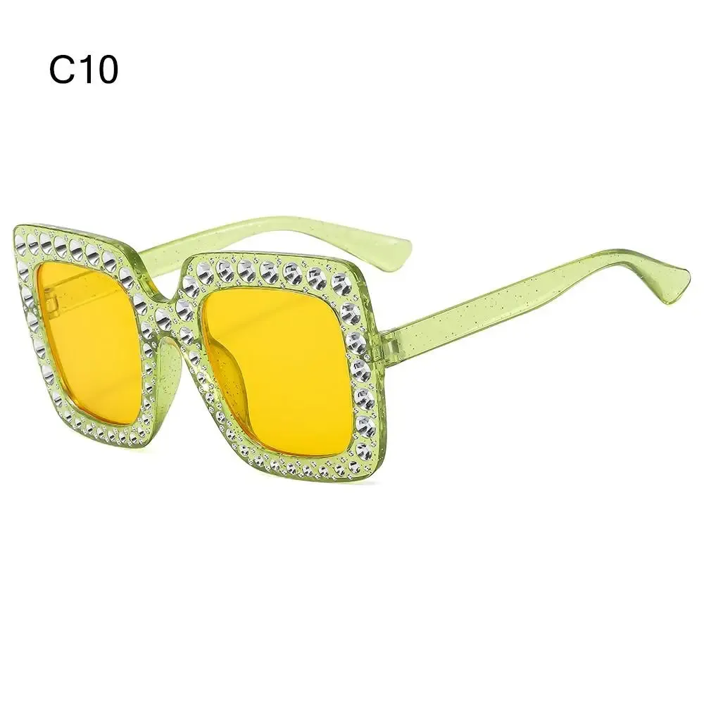 Crystal Oversized Sunglasses for Women with Rhinestones