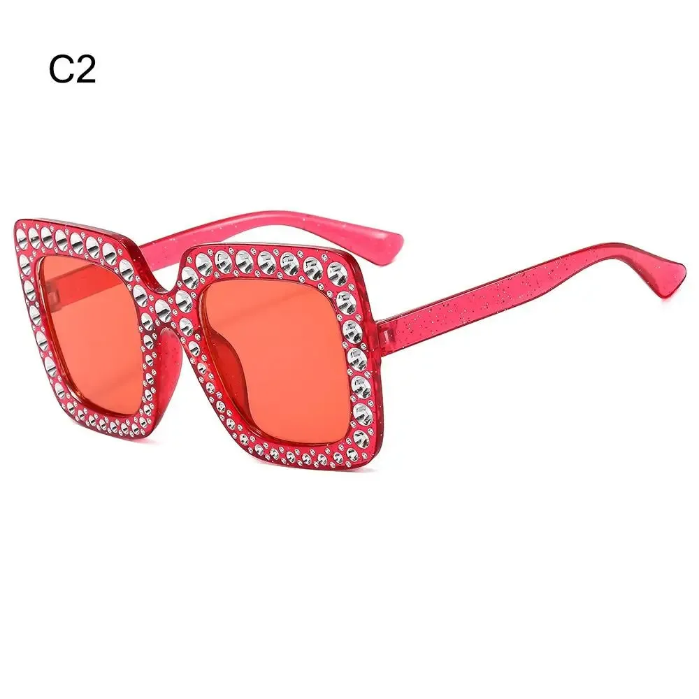 Crystal Oversized Sunglasses for Women with Rhinestones