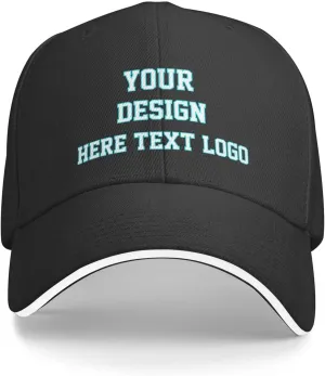 Custom Baseball Cap for Men Personalized Baseball Cap Custom Baseball Cap with Your Text Black