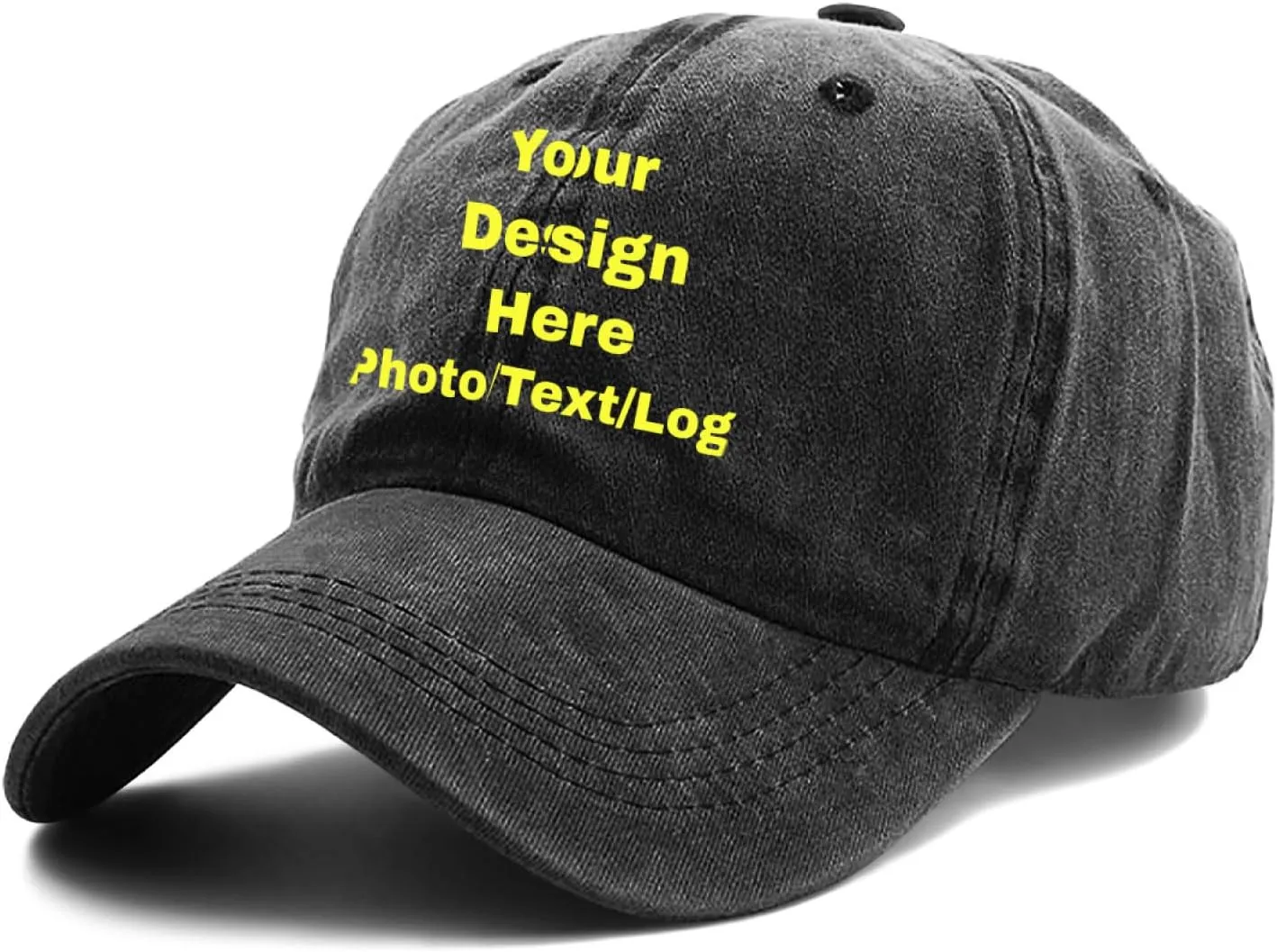 Custom Baseball Cap for Men Personalized Baseball Cap Custom Baseball Cap with Your Text Black