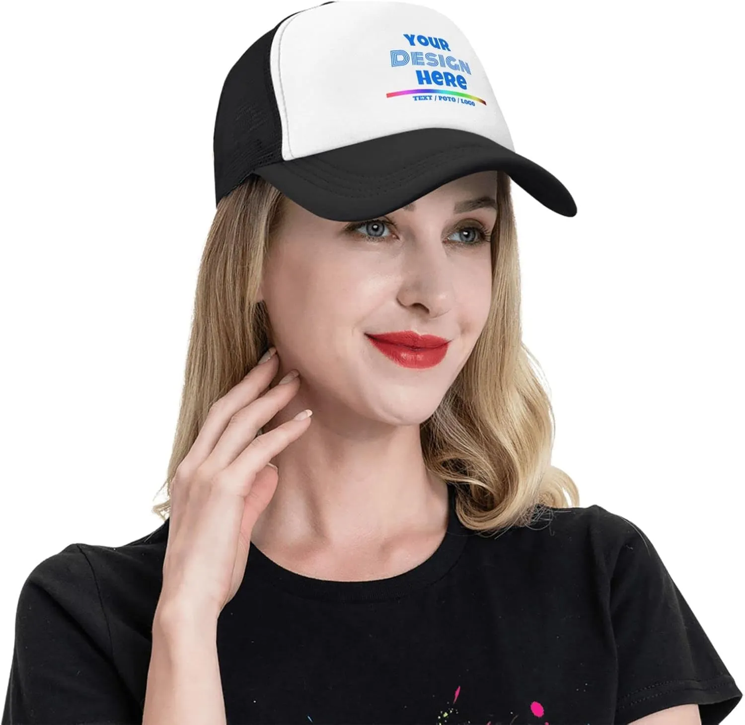 Custom Baseball Cap for Men Personalized Baseball Cap Custom Baseball Cap with Your Text Black