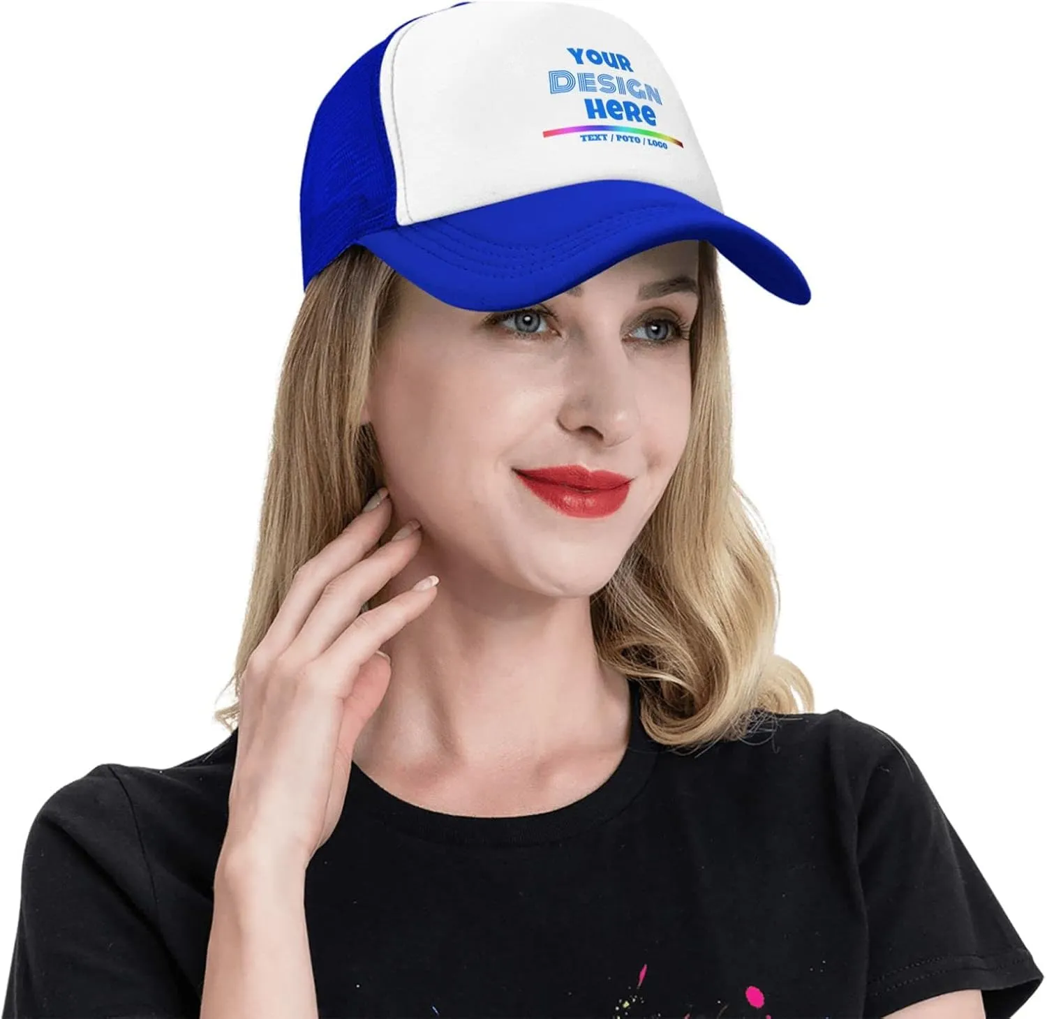 Custom Baseball Cap for Men Personalized Baseball Cap Custom Baseball Cap with Your Text Black