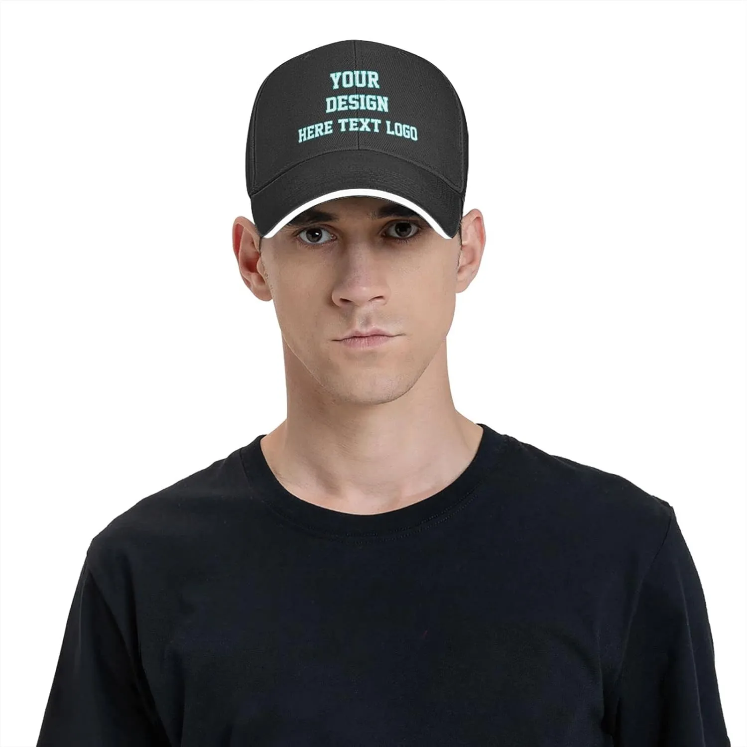 Custom Baseball Cap for Men Personalized Baseball Cap Custom Baseball Cap with Your Text Black
