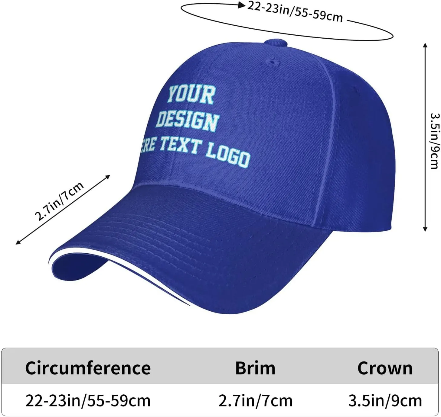 Custom Baseball Cap for Men Personalized Baseball Cap Custom Baseball Cap with Your Text Black