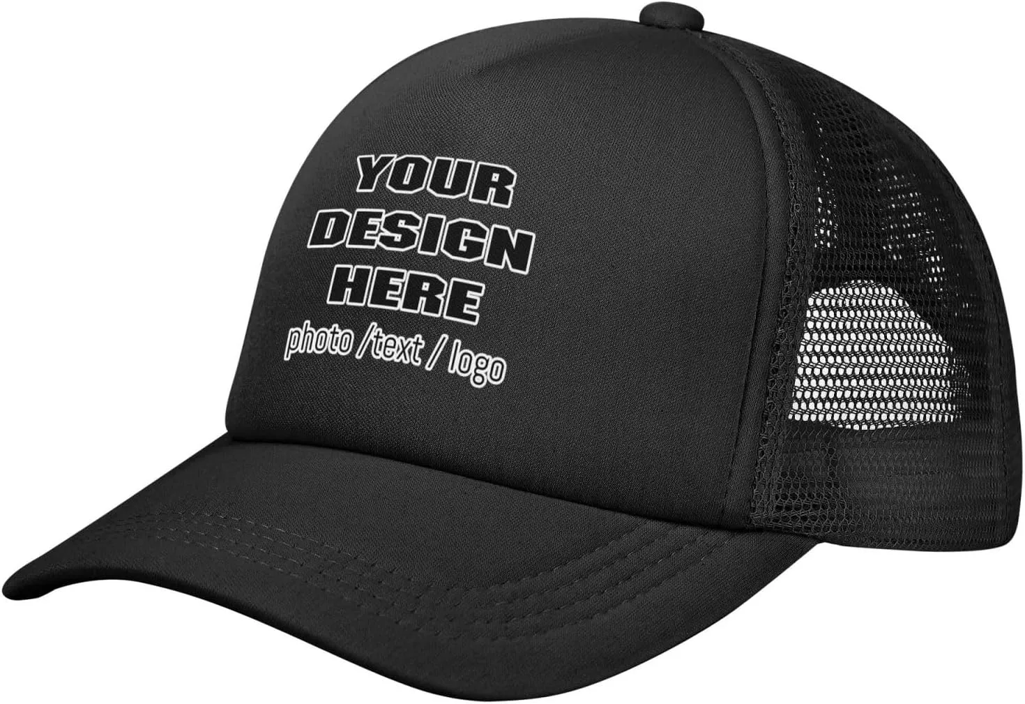 Custom Baseball Cap for Men Personalized Baseball Cap Custom Baseball Cap with Your Text Black