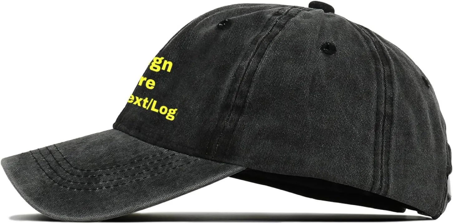 Custom Baseball Cap for Men Personalized Baseball Cap Custom Baseball Cap with Your Text Black