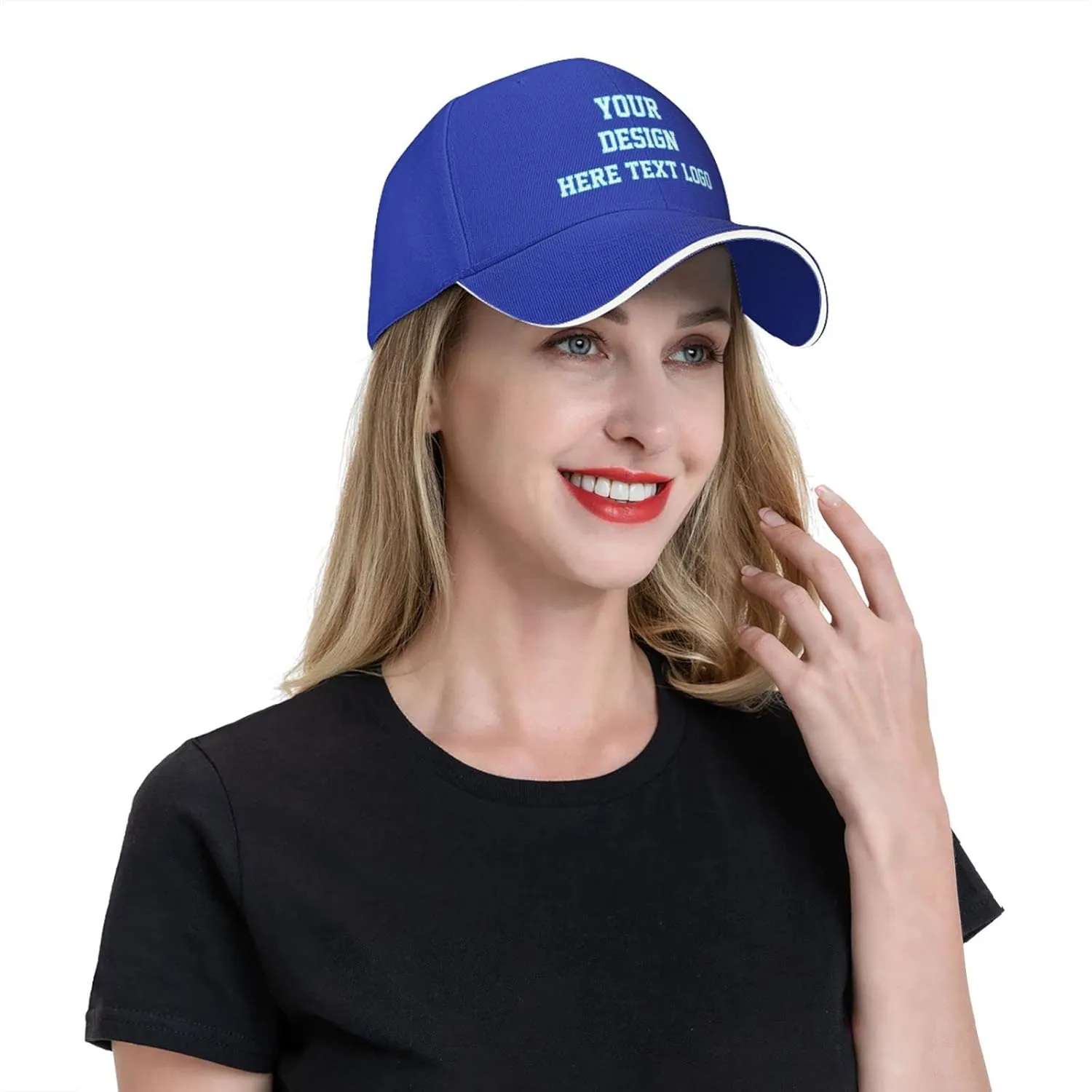Custom Baseball Cap for Men Personalized Baseball Cap Custom Baseball Cap with Your Text Black