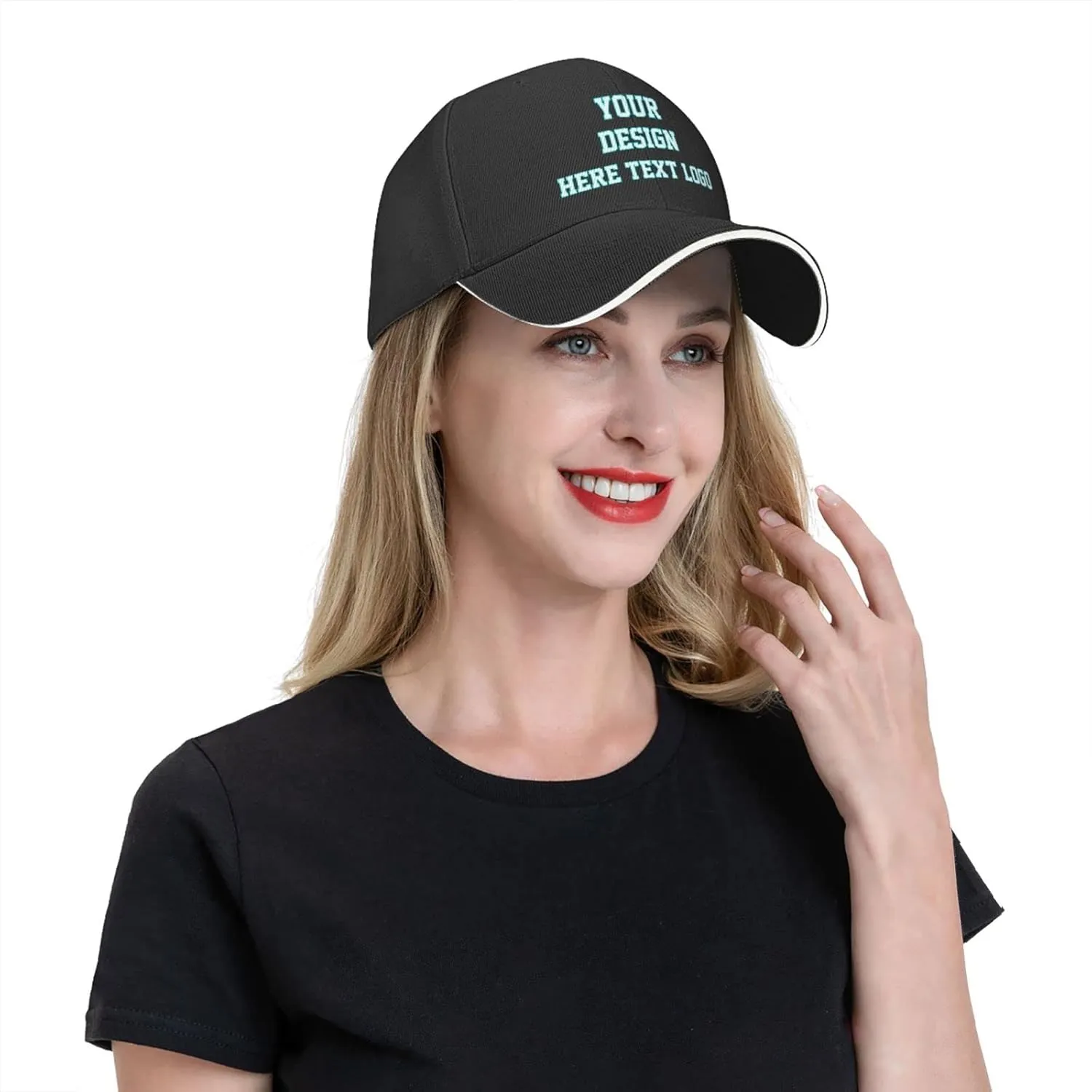 Custom Baseball Cap for Men Personalized Baseball Cap Custom Baseball Cap with Your Text Black