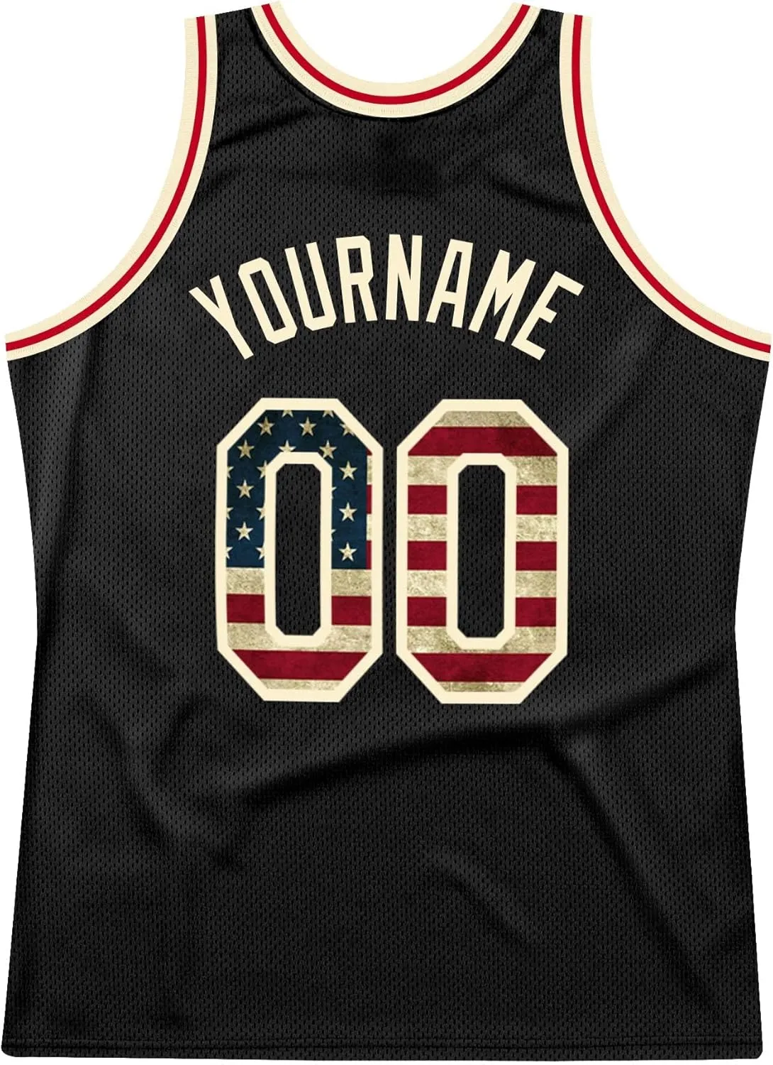 Custom Name Team Name Number Cream Black-Blue Authentic Throwback Basketball Jersey, Personalized Uniform Basketball Shirt