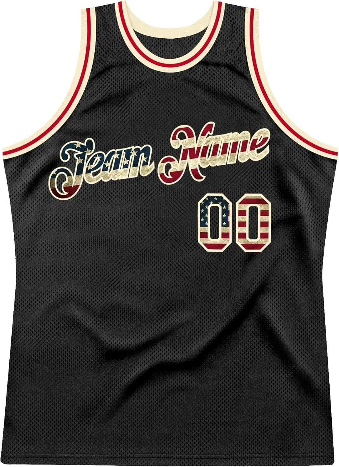 Custom Name Team Name Number Cream Black-Blue Authentic Throwback Basketball Jersey, Personalized Uniform Basketball Shirt