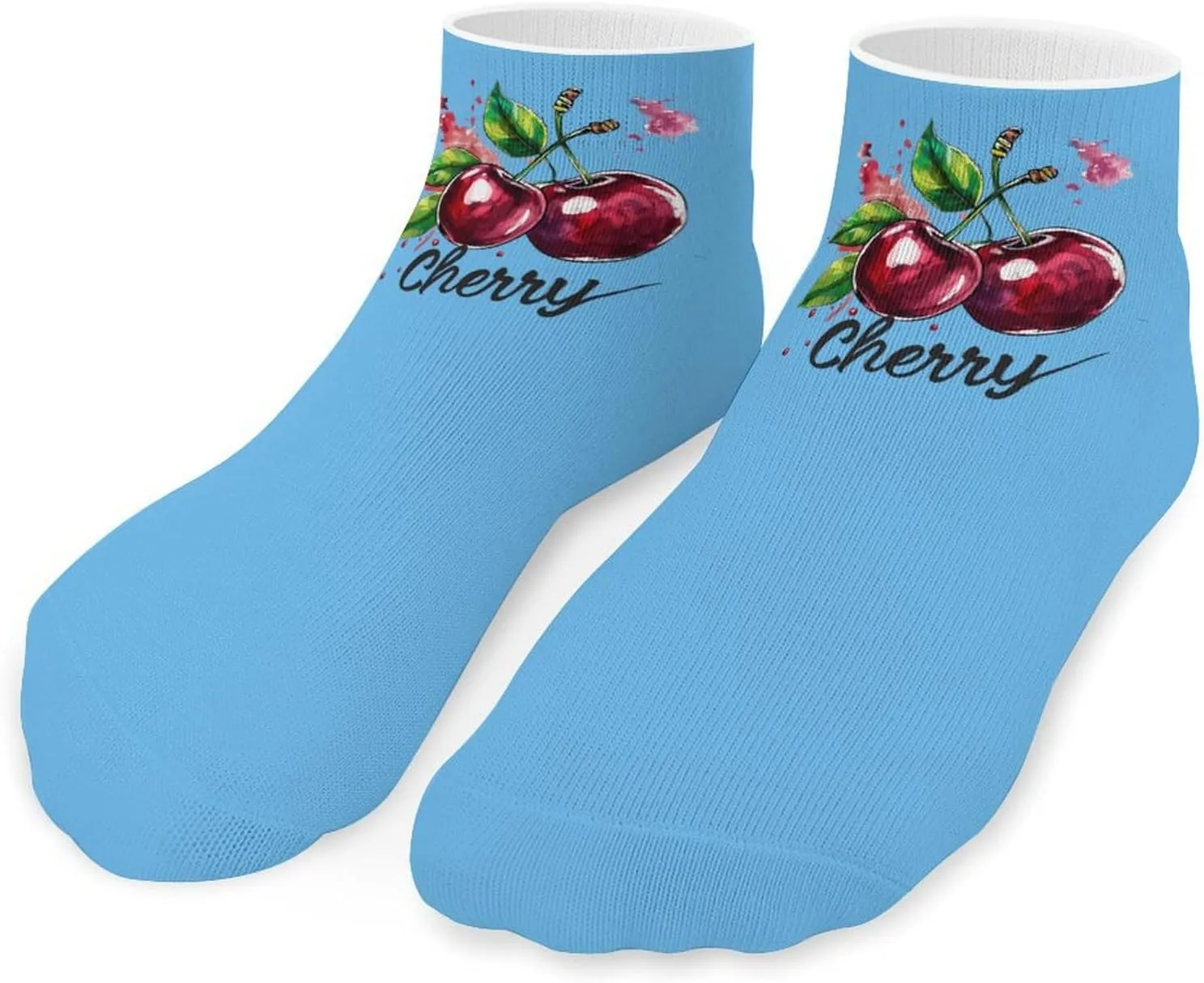 Cute Cherry Ankle Socks Breathable Low Cut Sports Socks Casual No Show Sock for Women Men